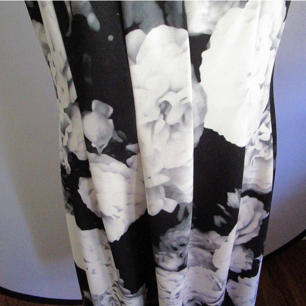 Calvin Klein Floral Mesh Yoke Shift Dress Black White 16 Corporate Cocktail - Picture 15 of 17